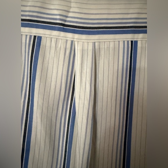PAIGE Women’s White Dream Blue Striped Notch Lapel Collar Button-Up Shirt Size M - Picture 9 of 12